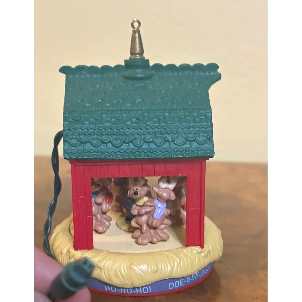 Hallmark Keepsake Magic Ornament Santa's Ho-Ho-Hoedown 1990 Light Motion Vintage